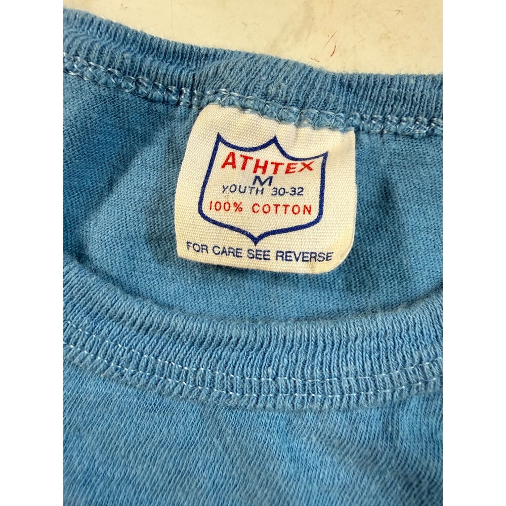 Angel Band Tank Top Women M Blue Fair 1977 Vintage Cut Off USA made Athtex Tee - Picture 4 of 6